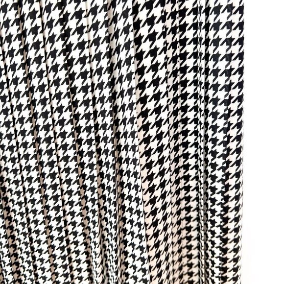 J. Crew Factory White Black Houndstooth Print Pleated Midi Skirt 12P - Picture 7 of 10